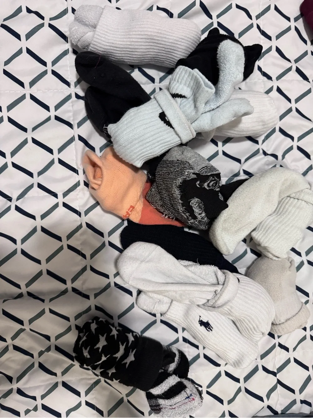 12 pairs of assorted socks